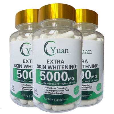 5000MG 3X এক্সট্রা হোয়াইটেনিং পার্ল পাউডার OEM Glutamax Glutathione Skin Whitening Pills