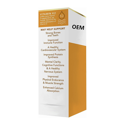 K2 লিকুইড ড্রপ সহ সমস্ত প্রাকৃতিক নন GMO OEM ভিটামিন D3